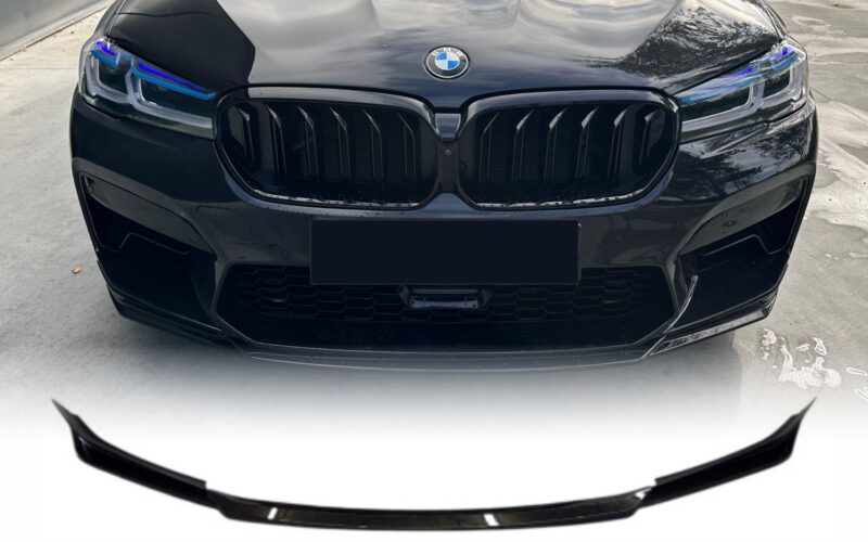 F90 LCI CS stiliaus priekinis spoileris juodas blizgus