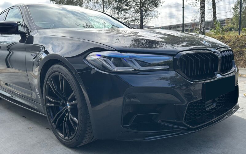 F90 LCI CS stiliaus priekinis spoileris juodas blizgus - Image 4
