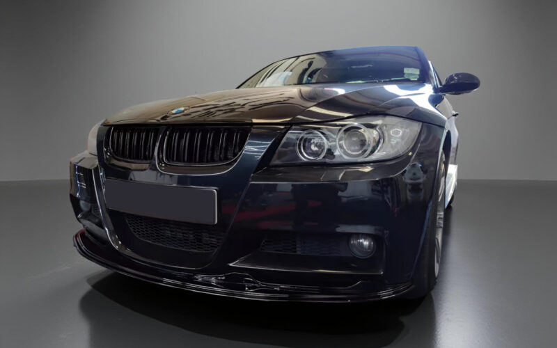 E90/E91 Pre-LCI M Performance priekinio bamperio spoileris juodas blizgus - Image 2