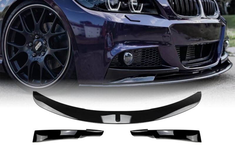 E90/E91 LCI priekšējā bampera spoileris melns spīdums