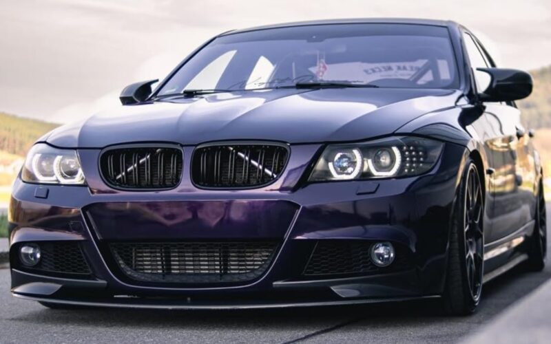 E90/E91 LCI priekšējā bampera spoileris melns spīdums - Image 2