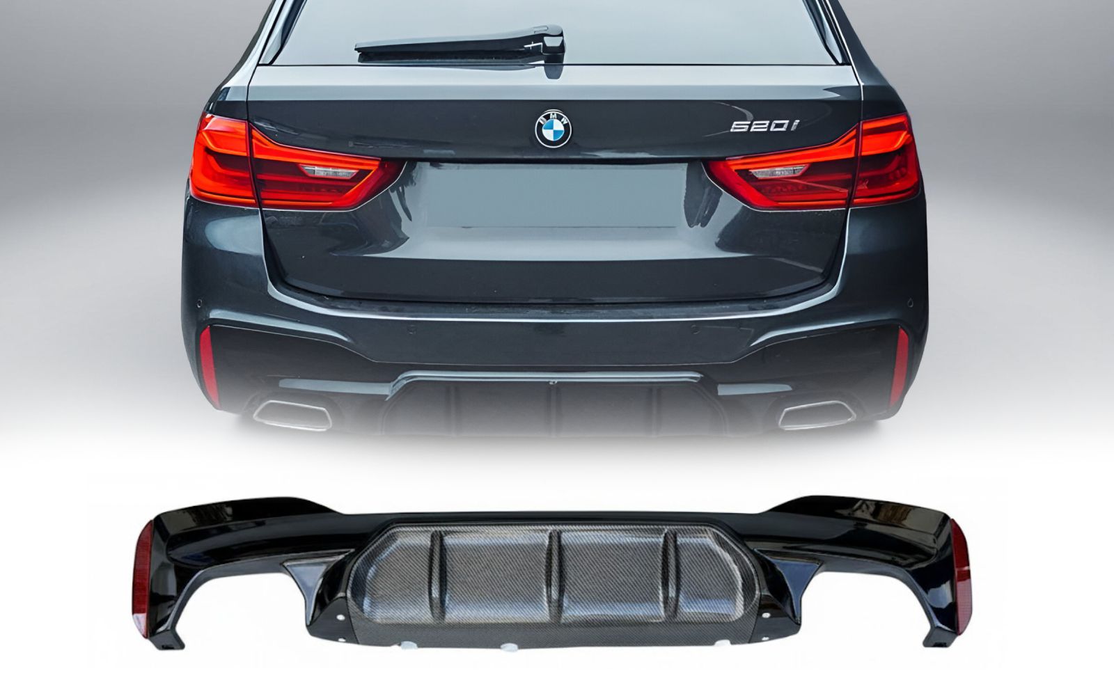 G30/G31 M5 stila aizmugurējā bampera difuzors oglekļa izskats