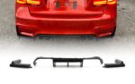 F80/F82/F83 aizmugurējā bampera difuzors melns spīdums