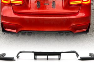 F80/F82/F83 galinio bamperio difuzorius juodas blizgus